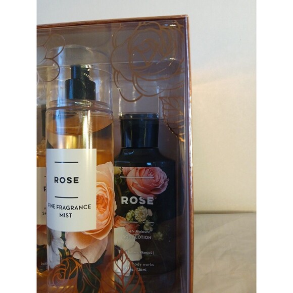 Bath ANd Body Works Gift Set Of 3 "Rose" Fragrance NIB Sealed SPRAY, LOTION, GEL - Picture 2 of 13